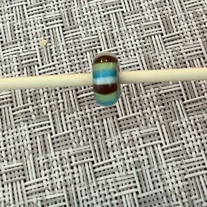 Trollbeads retired Stripe of fashion murano glass bead. Item # TGLBE-10239.